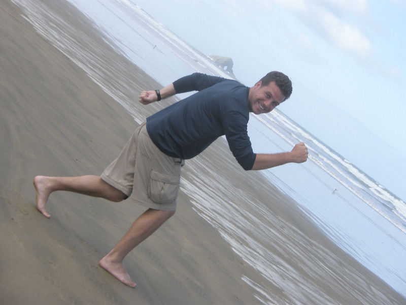 Goofing off on 90-Mile Beach- North Cape, New Zealand
