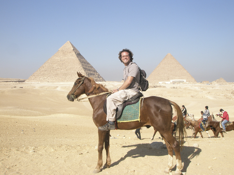 Pyramids on horseback- Giza, Egypt