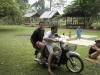 Motorbiking around Vang Vieng, Laos. Hang on!